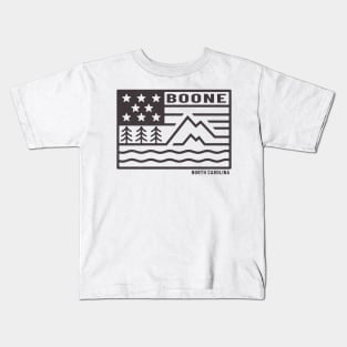 Visiting NC Mountain Cities Boone, NC Flag Kids T-Shirt